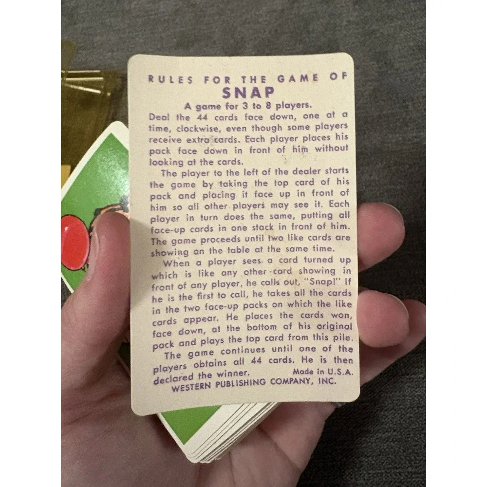 Vintage‎ Golden Snap Collectible Animals 45-Card Deck Game with Case - Purple